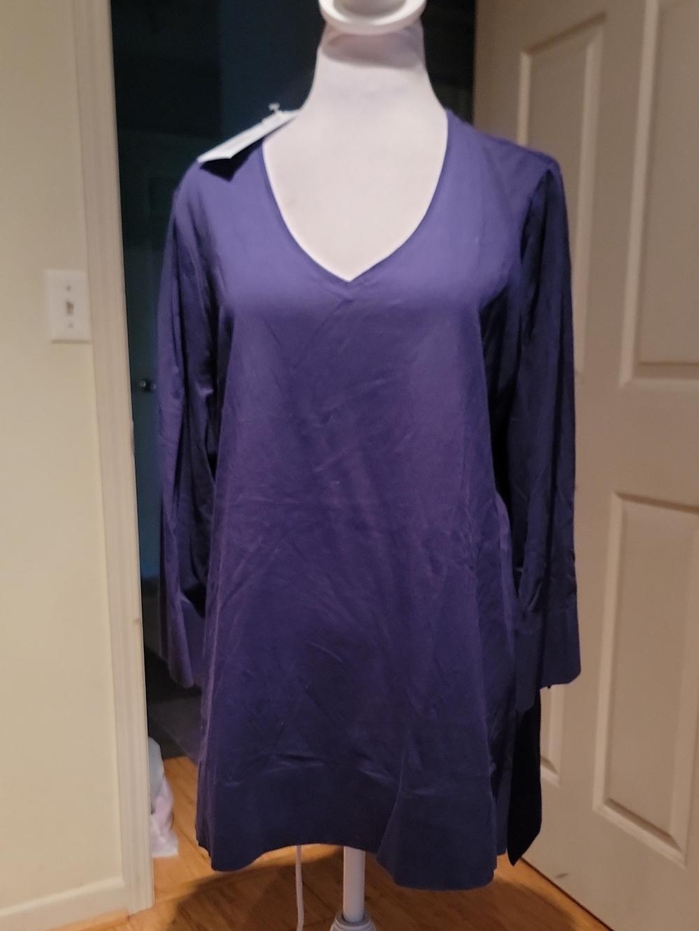 Habitat Deep Purple V-Neck Long Sleeve Tunic Dress